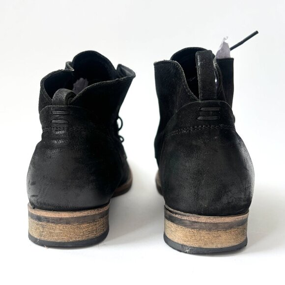 Diba Eli Genuine Black Suede Leather Combat Ankle Booties - sz 8 - Picture 5 of 12
